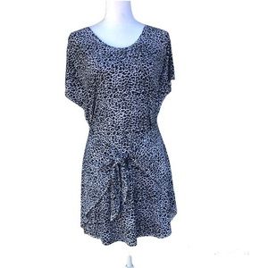 Rebecca Taylor Gray White Black Casual Animal Print Dress Size S
